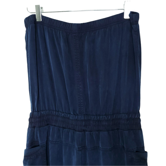 YFB Clothing Luke Jumpsuit S Blue Strapless Tassel Pockets Gathered Hem - Picture 10 of 12